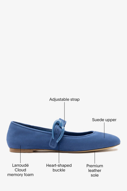 Verona Ballet Flat Blue Suede