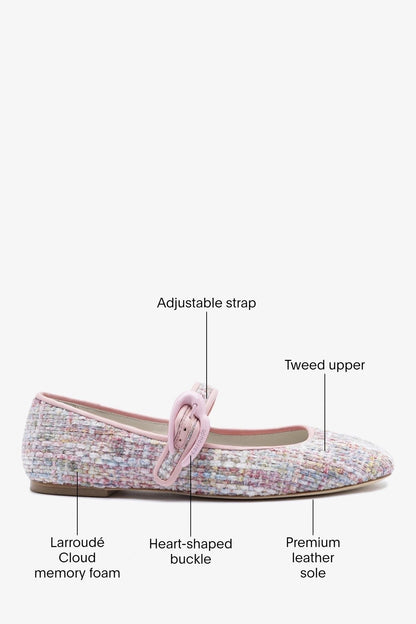 Verona Ballet Flat Tulip Printed Tweed