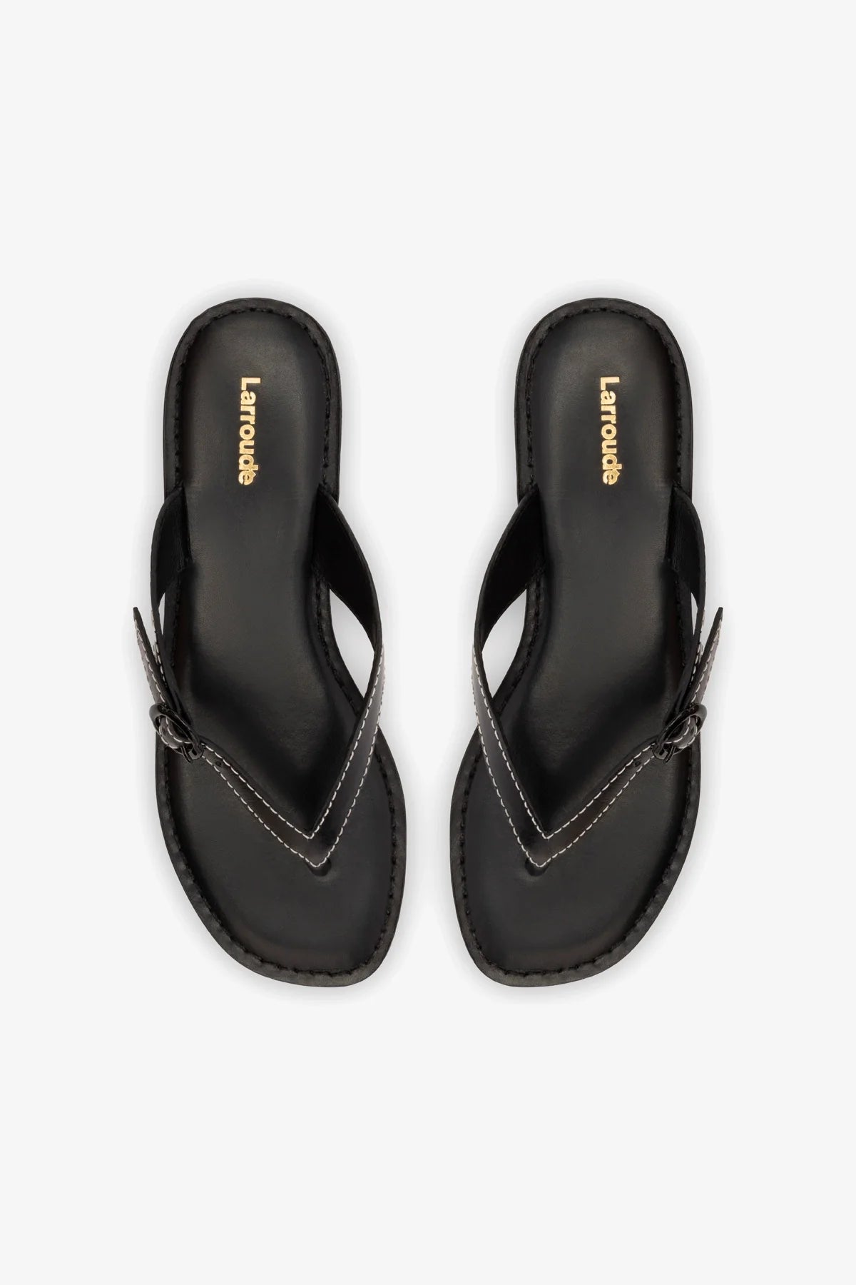 Mary Kate Flat Sandal In Black Leather