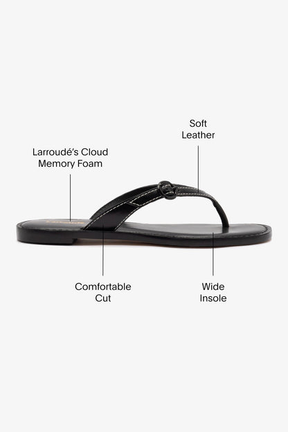 Mary Kate Flat Sandal In Black Leather