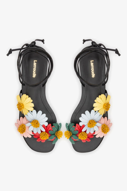 Fiore Flat Sandal Black Leather