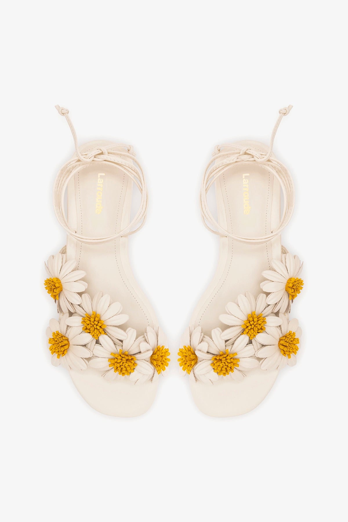 Fiore Flat Sandal Ivory Leather