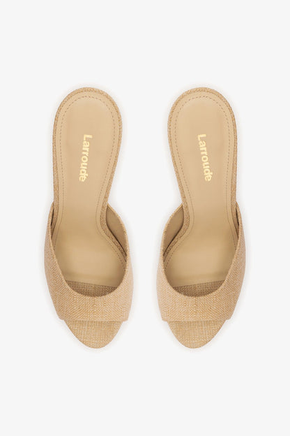 Jasmine Hi Mule Beige Raffia