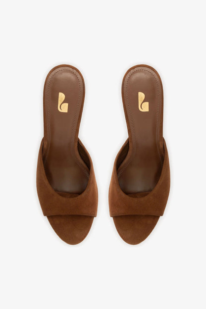 Jasmine Hi Mule In Burnt Umber Suede