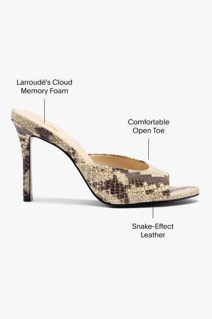 Jasmine Hi Mule In Snake Printed Neutral