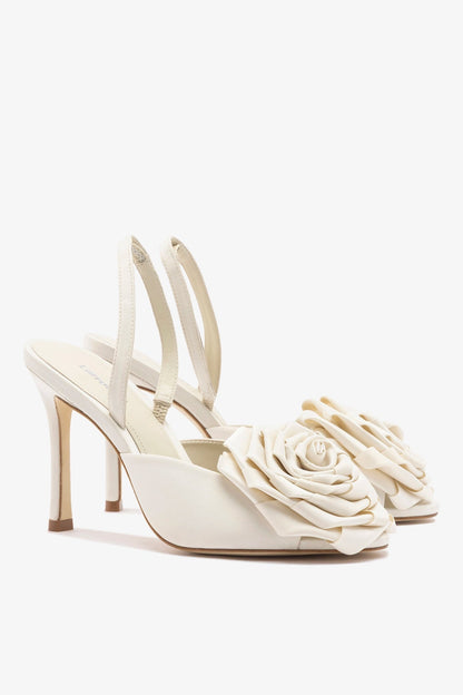Scarlet Sandal White Satin