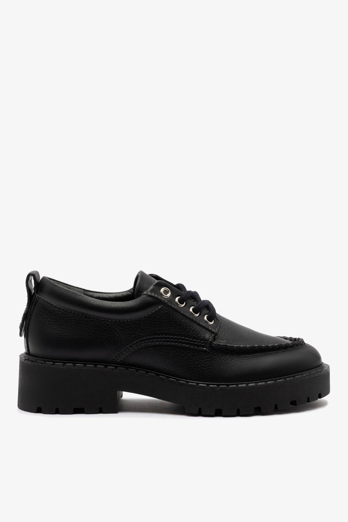 London Lace Up Loafer In Black Leather