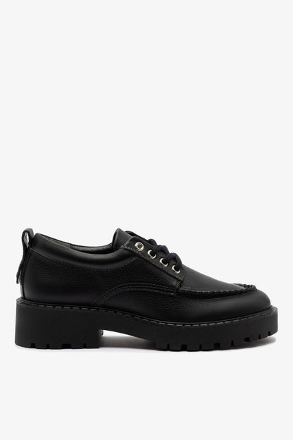 London Lace Up Loafer In Black Leather