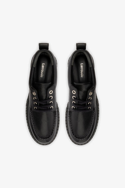 London Lace Up Loafer In Black Leather