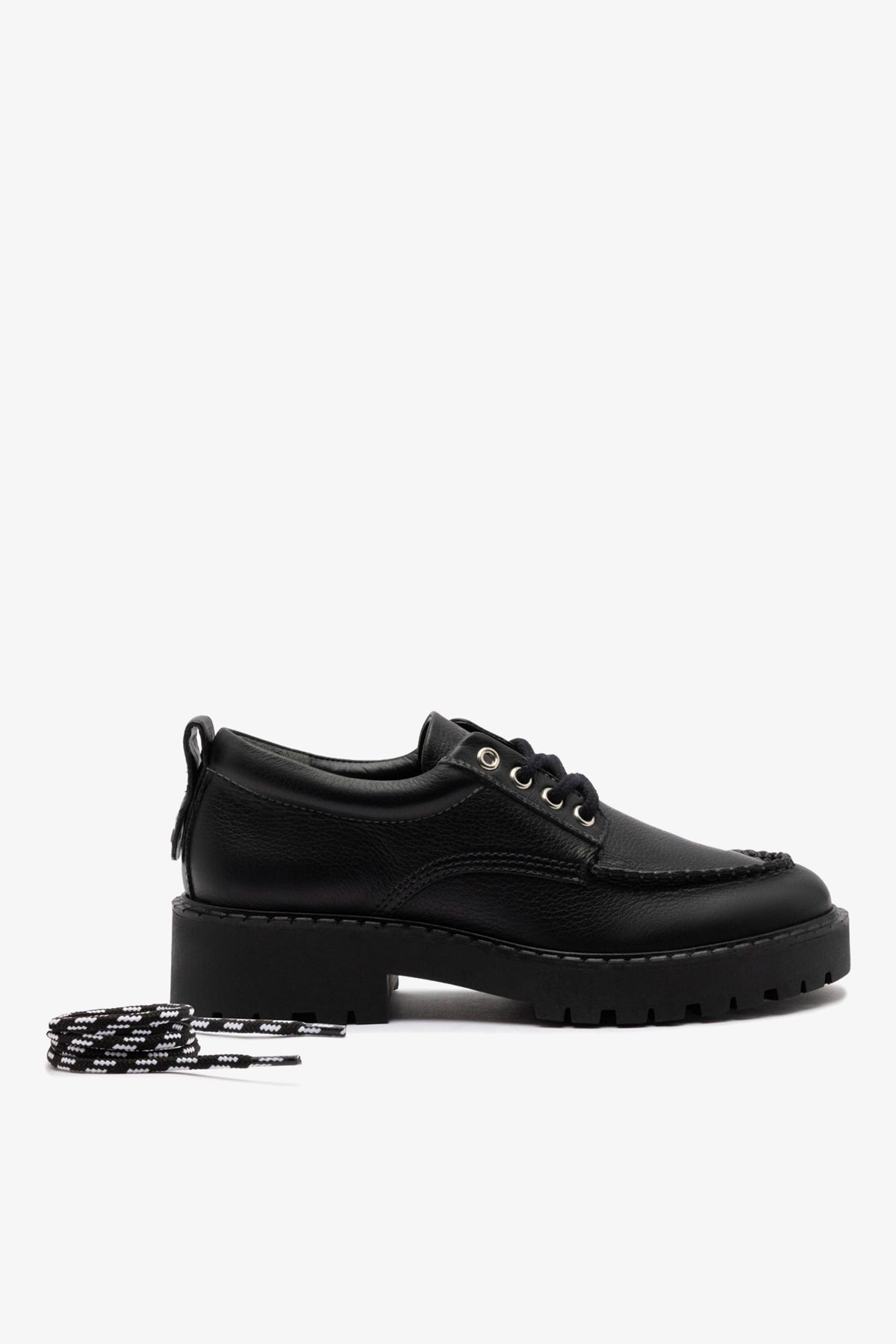 London Lace Up Loafer In Black Leather