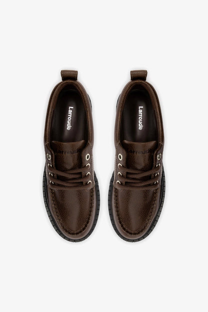 London Lace Up Loafer In Brown Leather