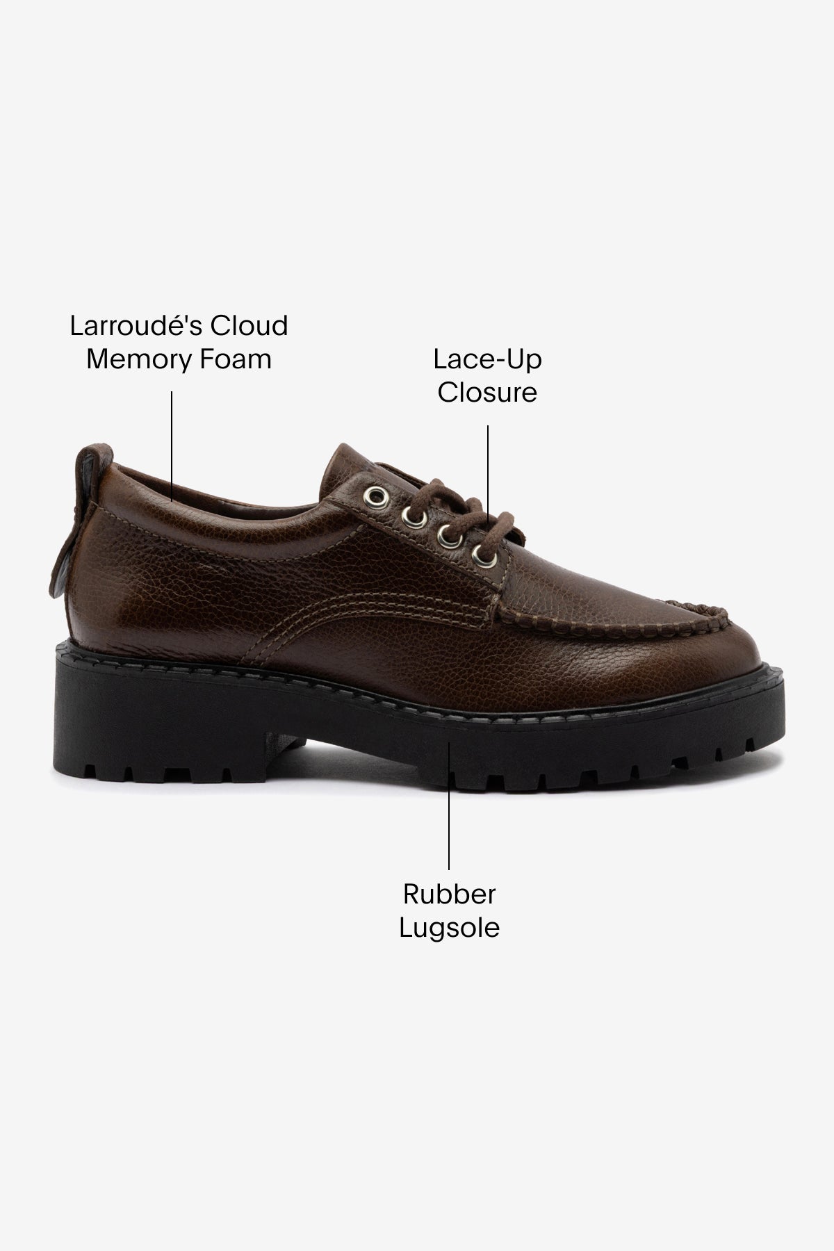London Lace Up Loafer In Brown Leather