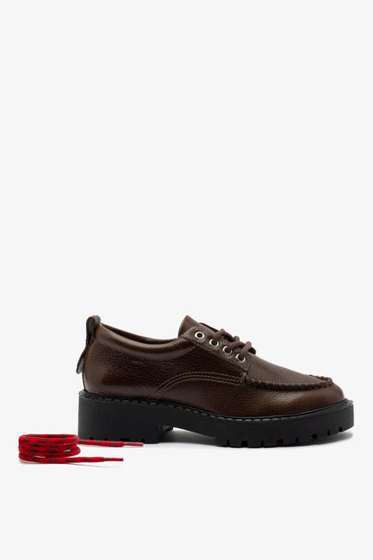 London Lace Up Loafer In Brown Leather