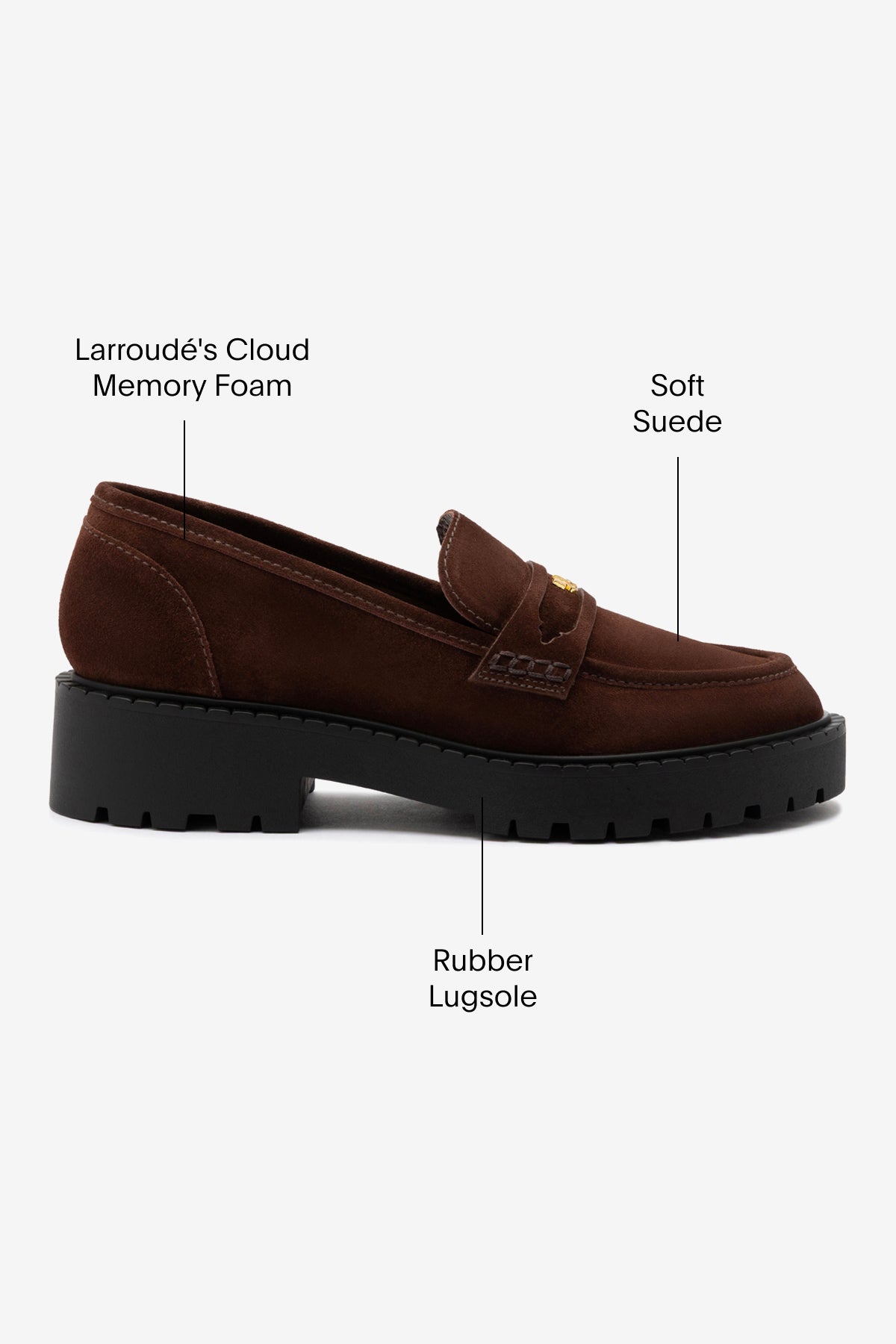 Suki Lugsole Loafer In Brown Suede