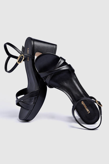 Bianca Low Sandal In Black Leather