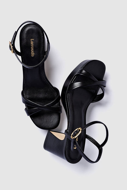 Bianca Low Sandal In Black Leather