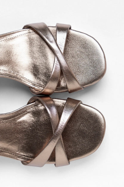 Bianca Low Platform Sandal Dusky Gold Leather