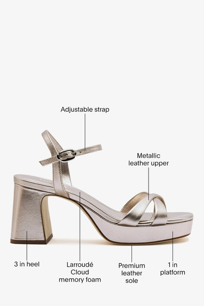 Bianca Low Platform Sandal Dusky Gold Leather