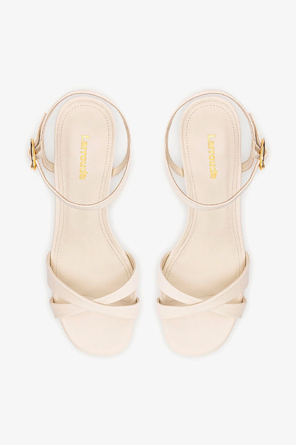 Bianca Low Sandal In Ivory Leather