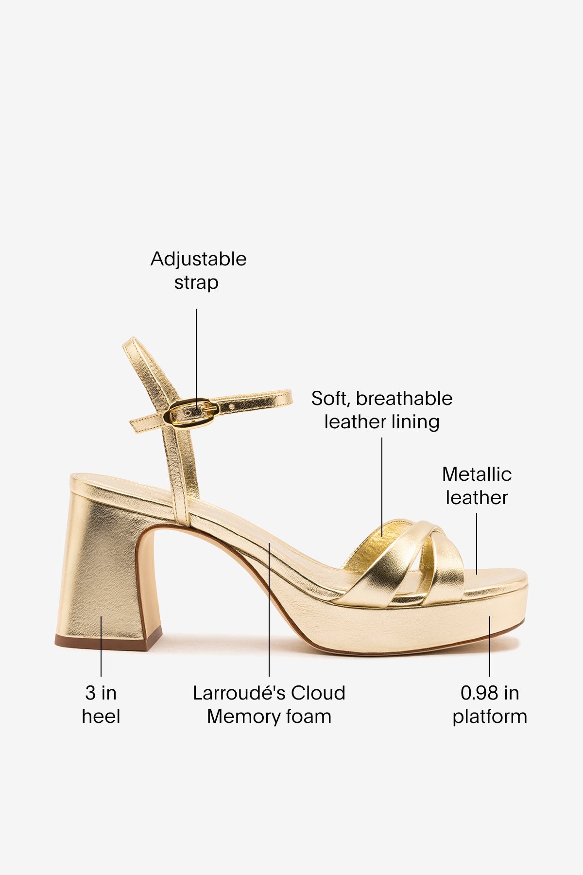 Bianca Low Sandal In Platina Metallic Leather