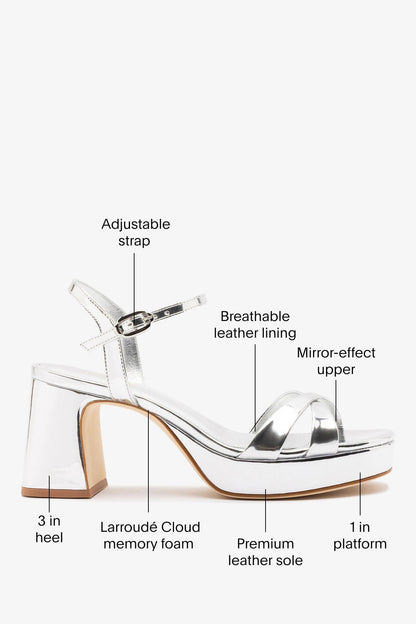 Bianca Low Sandal Silver Specchio