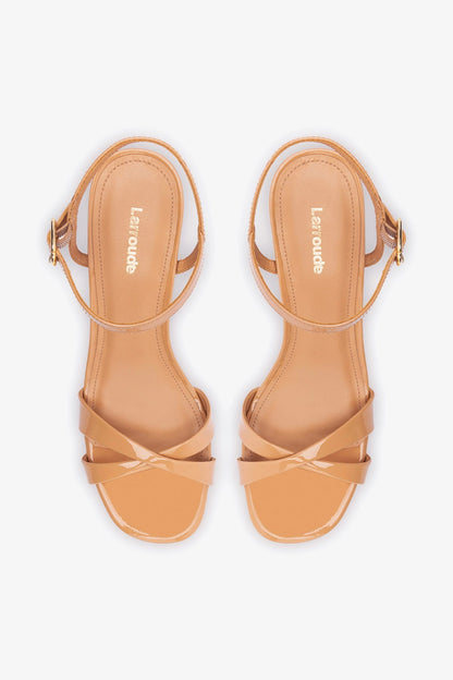 Bianca Low Sandal In Tan Patent Leather