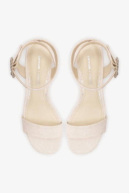 Larroudé x Markarian: Dolly Low Sandal White Lace
