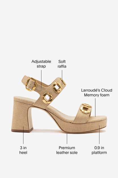 Milan Dolly Low In Beige Raffia
