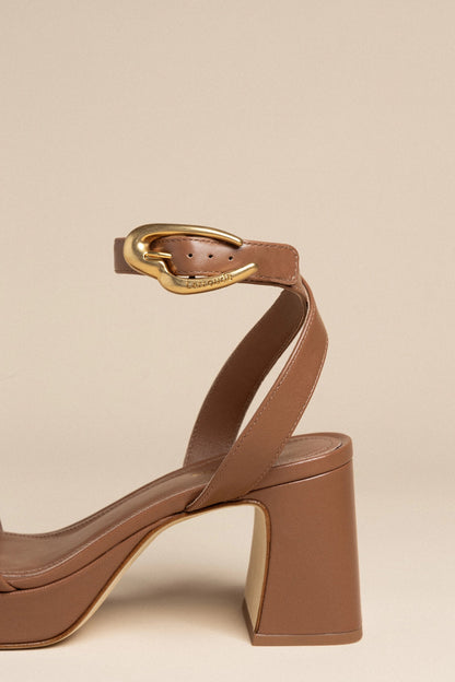 Dolly Verona Low Sandal In Caramel Leather