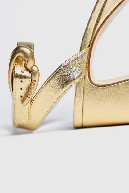 Dolly Verona Low Sandal In Gold Metallic Leather