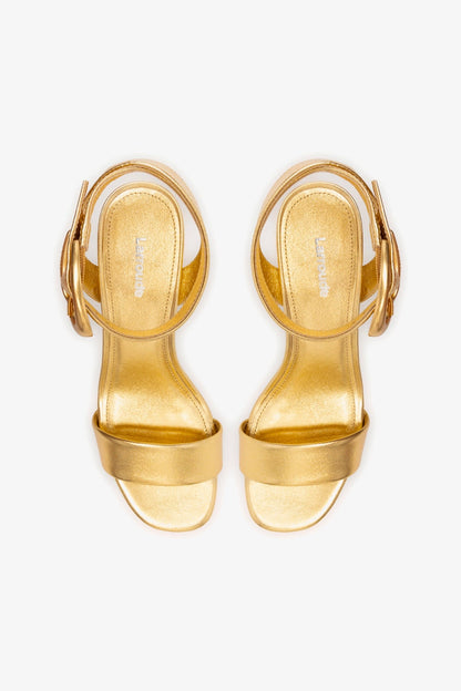 Dolly Verona Low Sandal In Gold Metallic Leather