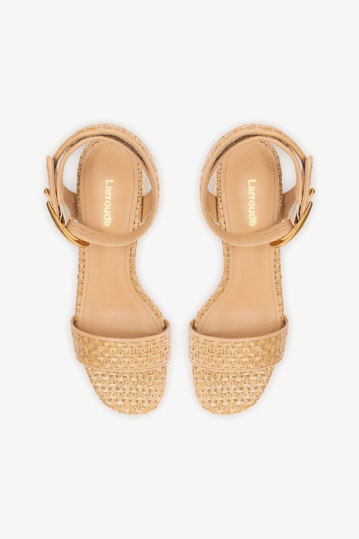 Dolly Verona Low Sandal In Natural Raffia and Beige Leather