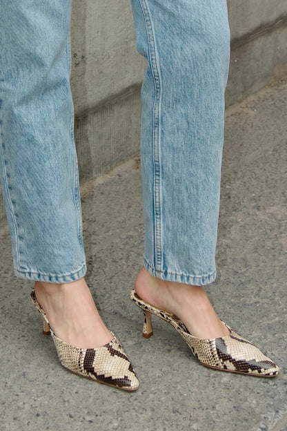 Carine Mule Neutral Snake Leather
