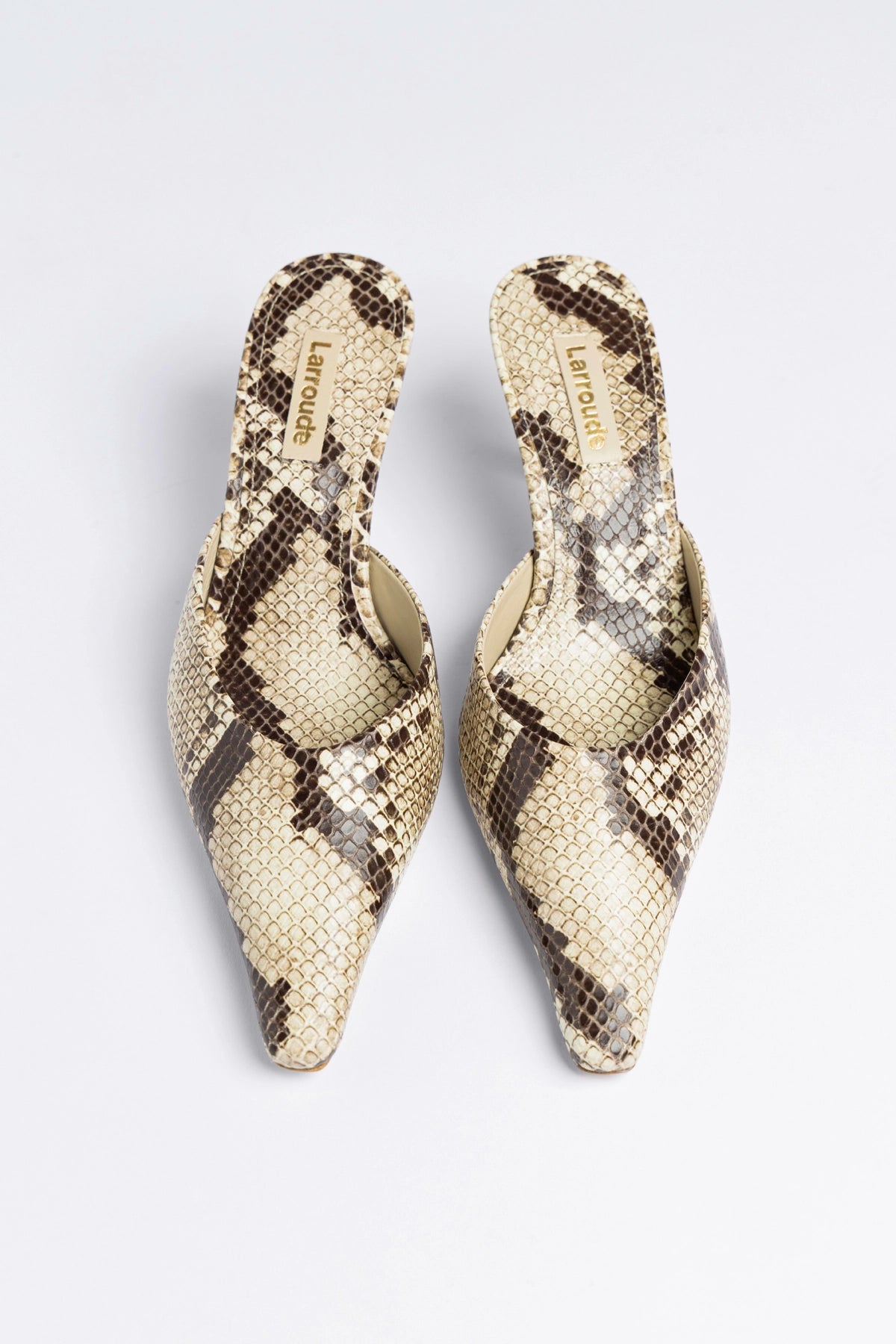 Carine Mule Neutral Snake Leather