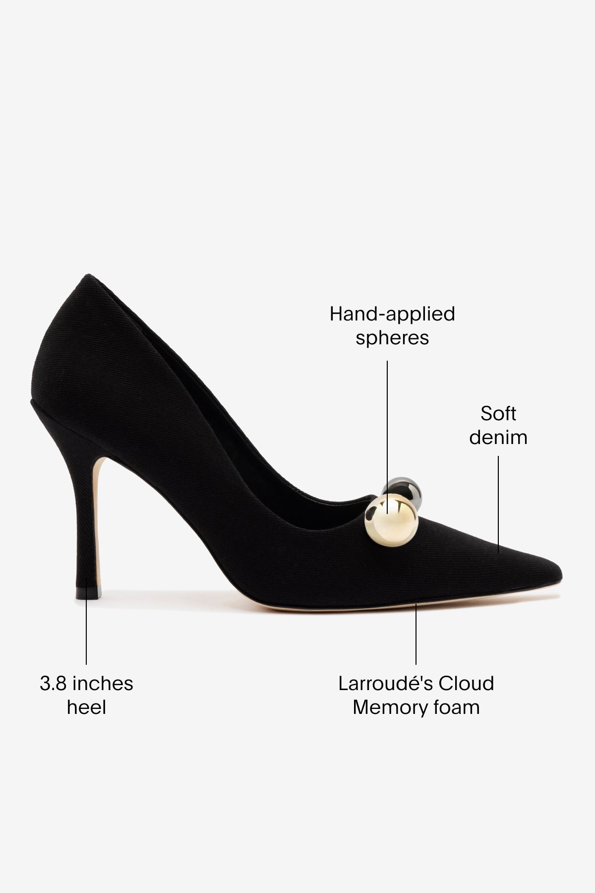 Larroudé x CPPXO Pump In Black Denim