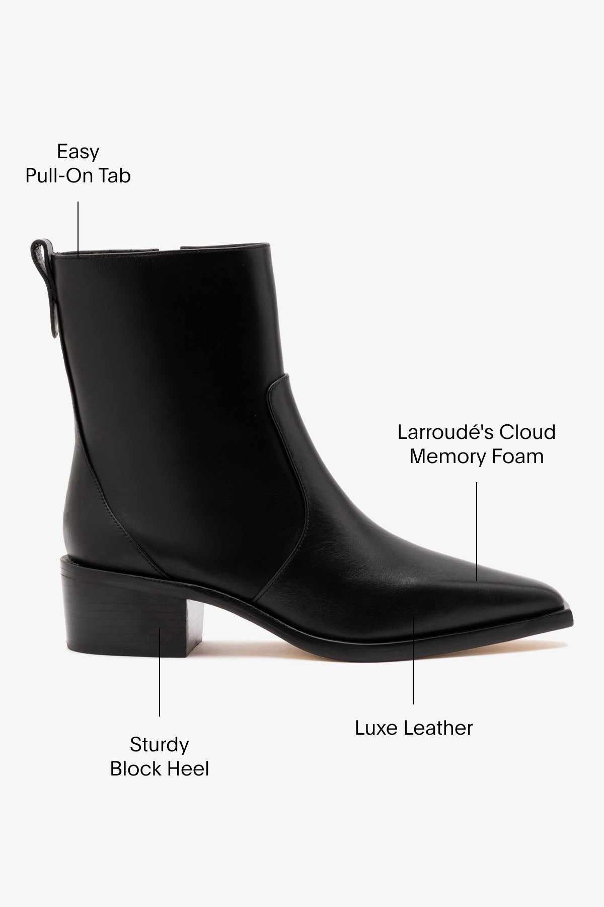 Florencia Low Boot In Black Leather