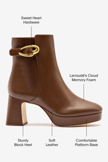 Dolly Verona Low Boot In Burnt Umber Leather