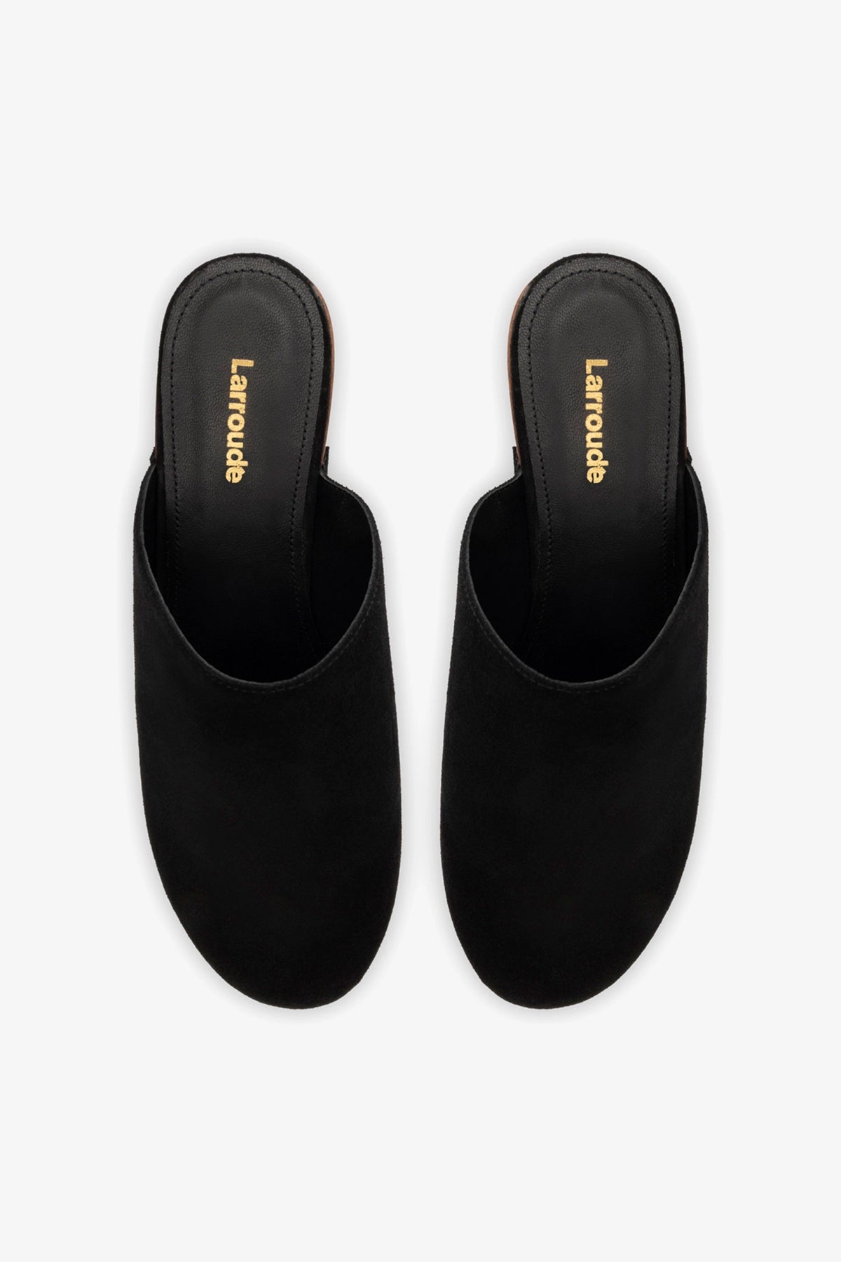 Miso Wooden Platform Clog In Black Suede