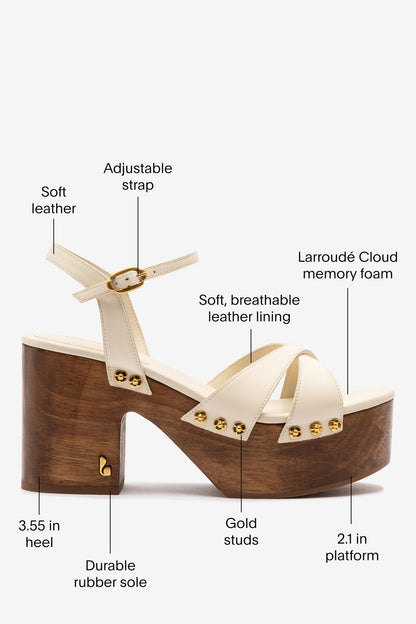 Talitha Sandal In Ivory Leather