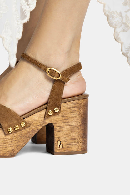 Talitha Sandal In Russet Suede