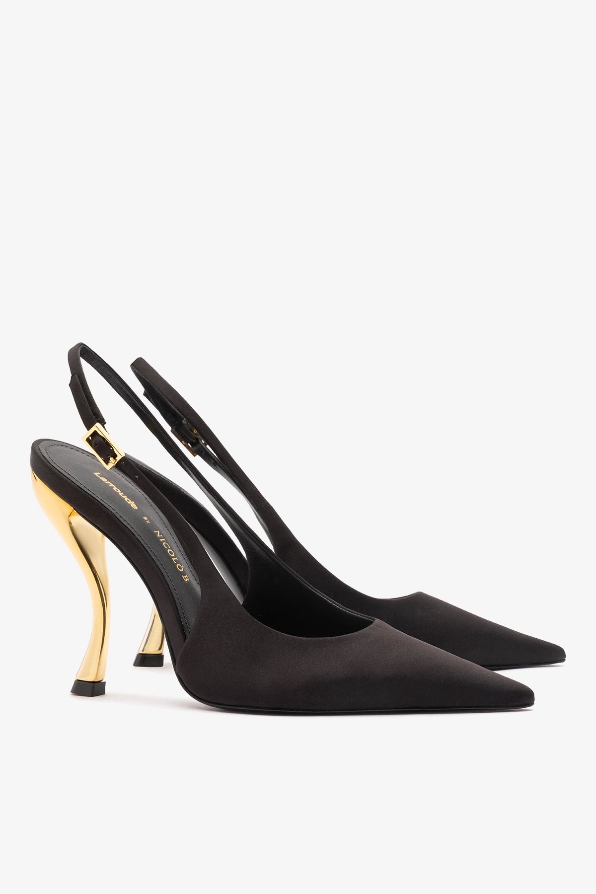 Larroudé x Nicolò B.: Grace Pump Black Satin