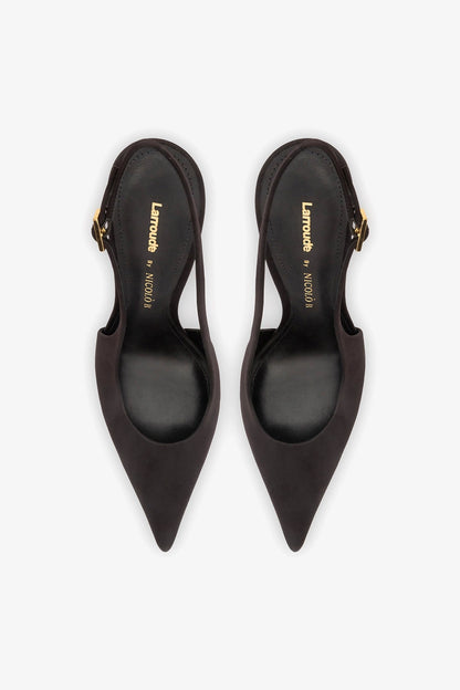 Larroudé x Nicolò B.: Grace Pump Black Satin