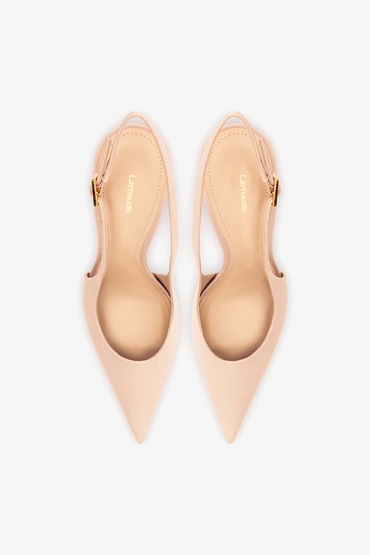 Larroudé x Nicolò B.: Grace Pump Sand Satin