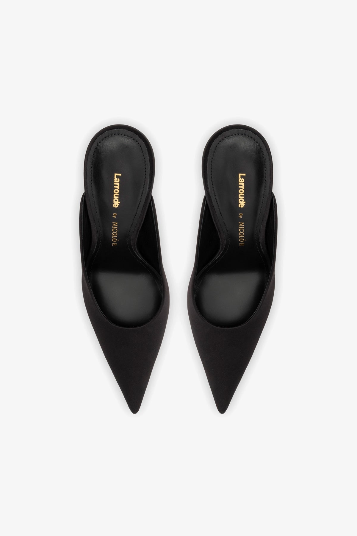 Larroudé by Nicolò B. Inna Mule In Black Satin