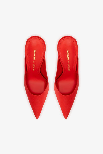 Larroudé by Nicolò B. Inna Mule In Scarlet Satin