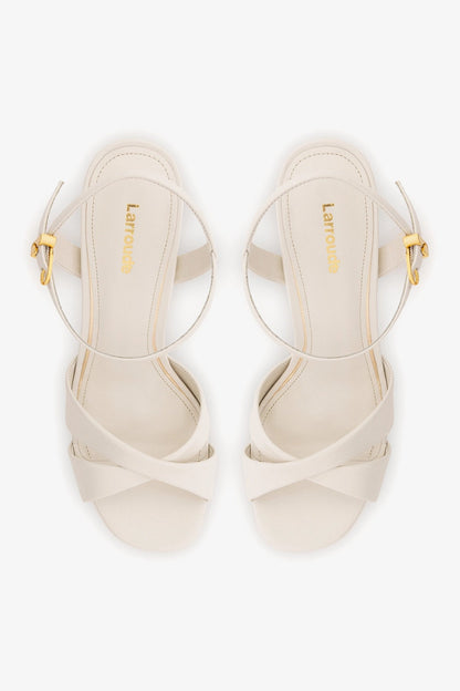 Bianca High Platform Sandal In Pearl Leather