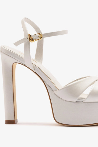 Bianca High Platform Sandal In Pearl Leather