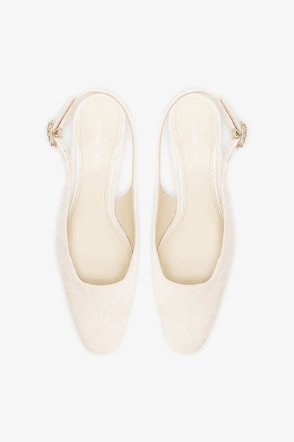 Larroudé x Markarian: Amal Pump White Lace