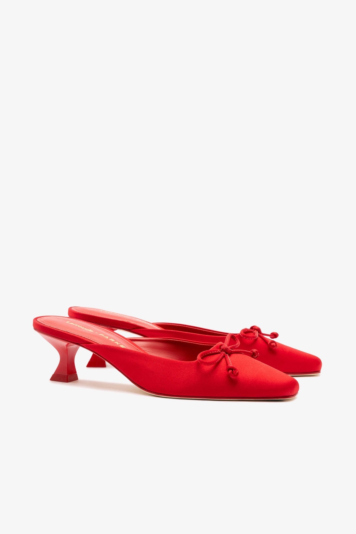 Larroudé x Parke Mule Cherry Satin