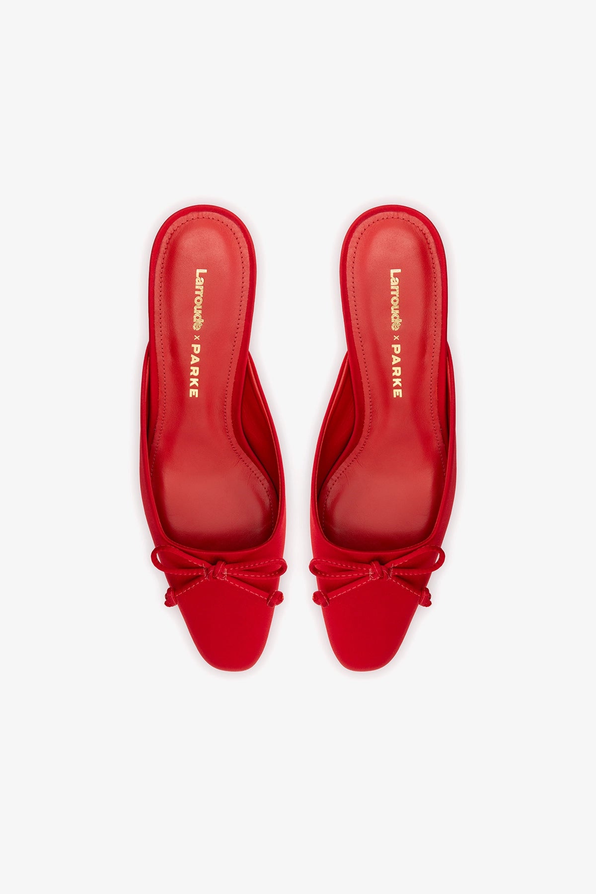 Larroudé x Parke Mule Cherry Satin